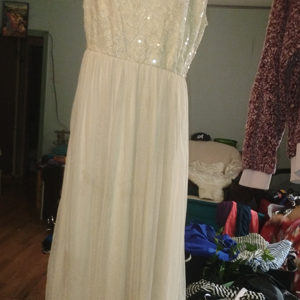 Black and Cream Satin Dress